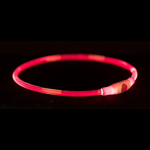 Flash Light Ring ogrlica USB crvena S-M Trixie 12662
