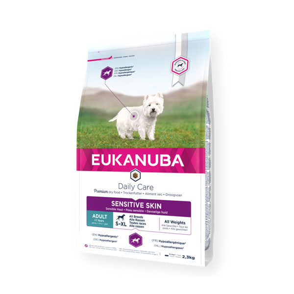 Hrana za pse Sensitive skin 2,3kg Adult Daily Care Eukanuba EUK4006008