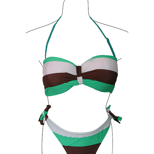 Kupaći kostim dvodelni braon belo zeleni KC-MX-001-020