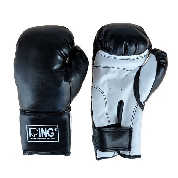 Rukavice za boks crno bele PVC RING RS 2211-16