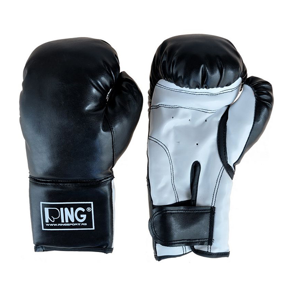 Rukavice za boks crno bele PVC RING RS 2211-14