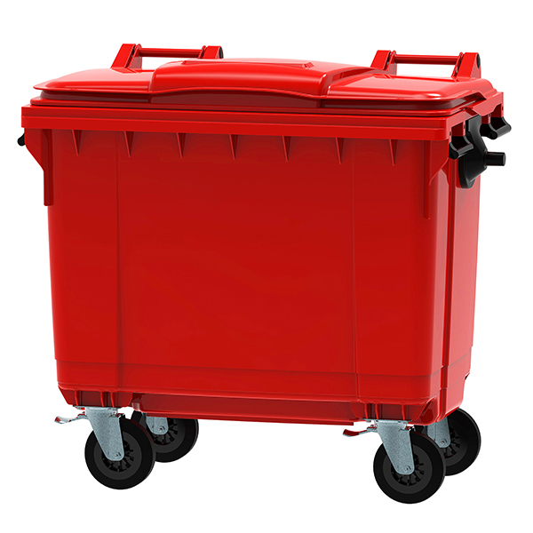 Plastični kontejner 770l ravan poklopac crvena 3020-7