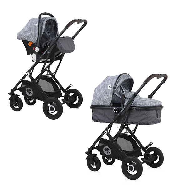 Kolica za bebe set Sena Grey squared Lorelli 10021612100