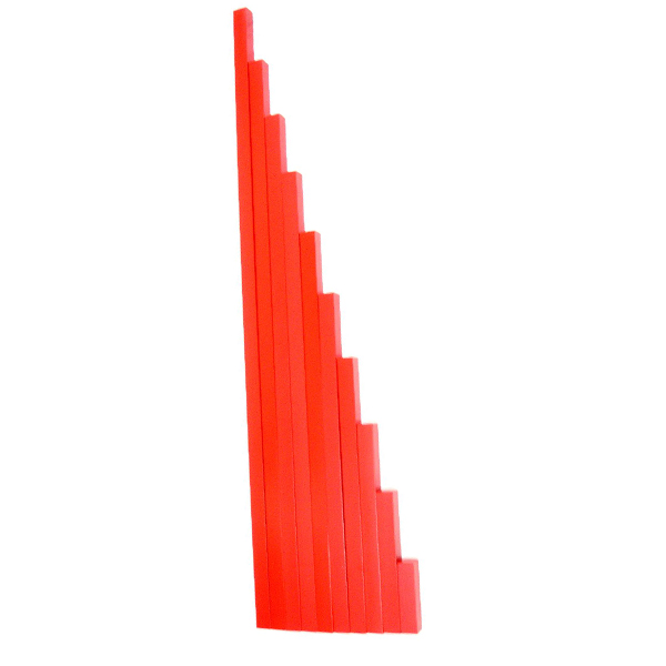 Drveni matematički štapovi crveni 10 po 10 Montesori 14043