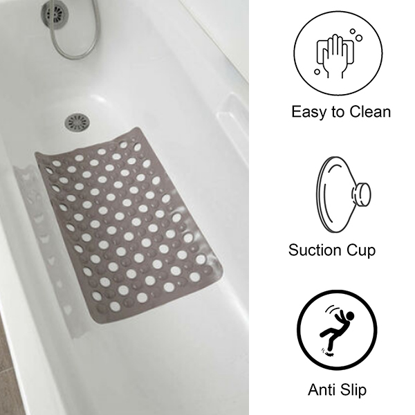 Guma za kadu 60x38cm sa otvorima PVC sivo smeđa Tendance 7201165