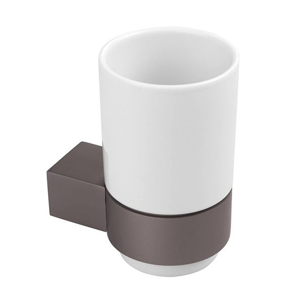 Zidni držač čaše za četkice 10,5x7,2x12cm Alu siva Oslo Tatay 6212102