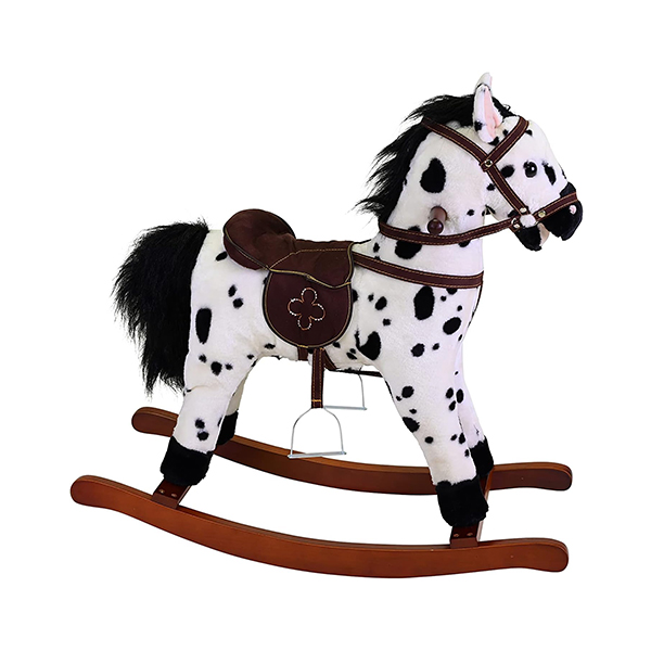 Konj za ljuljanje muzički Appaloosa 75x30x69cm Knorr 40505