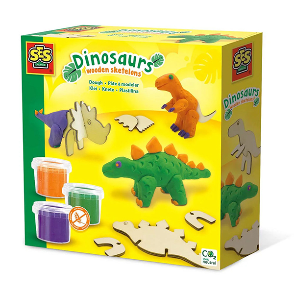 Plastelin set drveni dino Ses Creative 33946