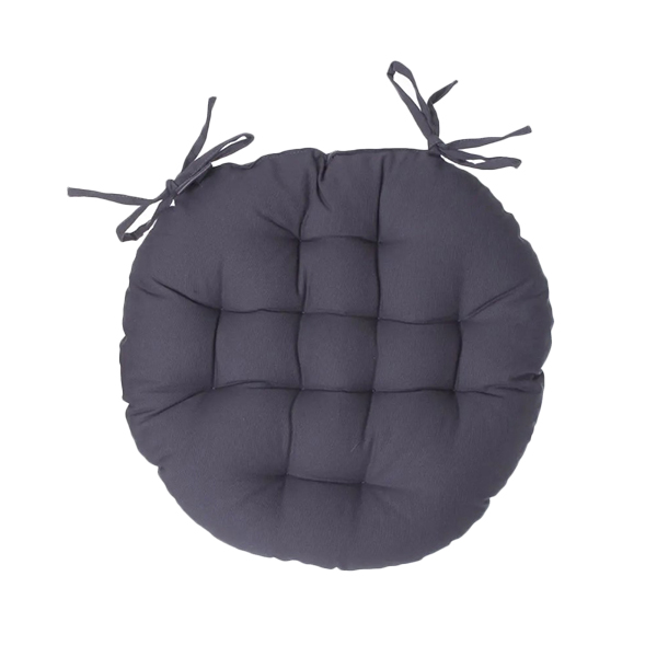 Jastuk sedalica za stolicu okrugli 38x6,5cm Pamuk tamno siva Atmosphera 131649L
