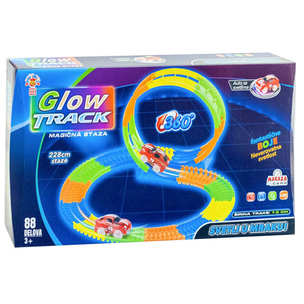 Svetleća auto staza 228 cm sa autićem Glow Track 47162