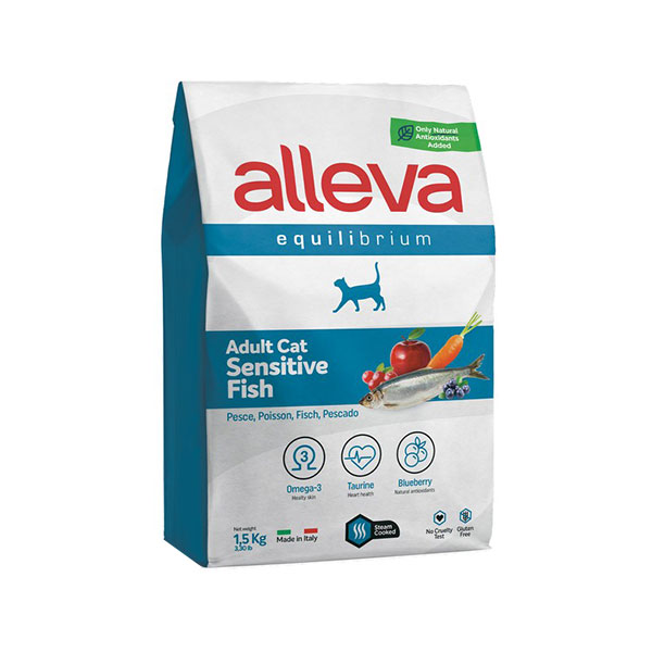 Hrana za mačke riba 1,5kg Sensitive Adult Equilibrium Alleva ALP61034