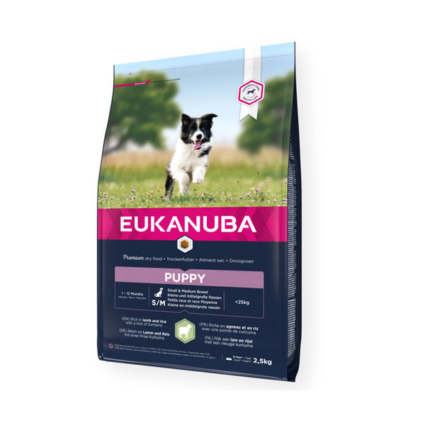 Hrana za štence malih i srednjih rasa Jagnjetina pirinač 2,5kg Puppy Eukanuba EUK4006007