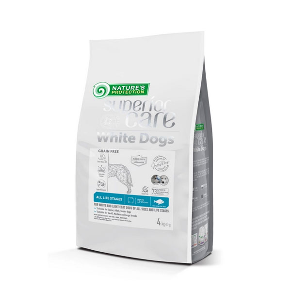 Hrana za pse 4kg Superior White dog Grain Free Riba Medium Natures Protection NP7513051