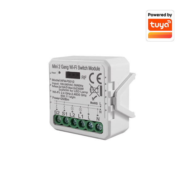 Wi-Fi smart prekidač-modul 2x10A WFM-PS01/2