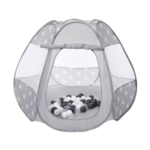 Tenda Da Letto Stelle Grigia E Bianca | Per Bambini | Con Tasca Interna - Foto 4