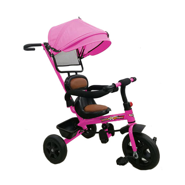 Tricikl sa tendom i kožnim sedištem roze 021869Roze