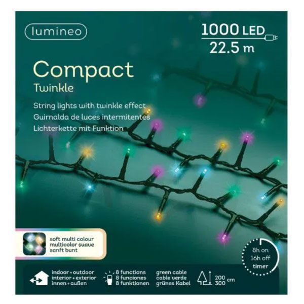 Novogodišnja LED rasveta 22,5 m 1000 L  Compact Twinkle Lumineo 495472