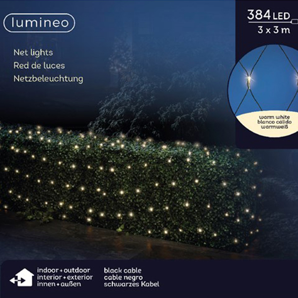 Spoljašnja novogodišnja LED svetleća mreža 300x300cm Toplo bela Lumineo Icicle 494883