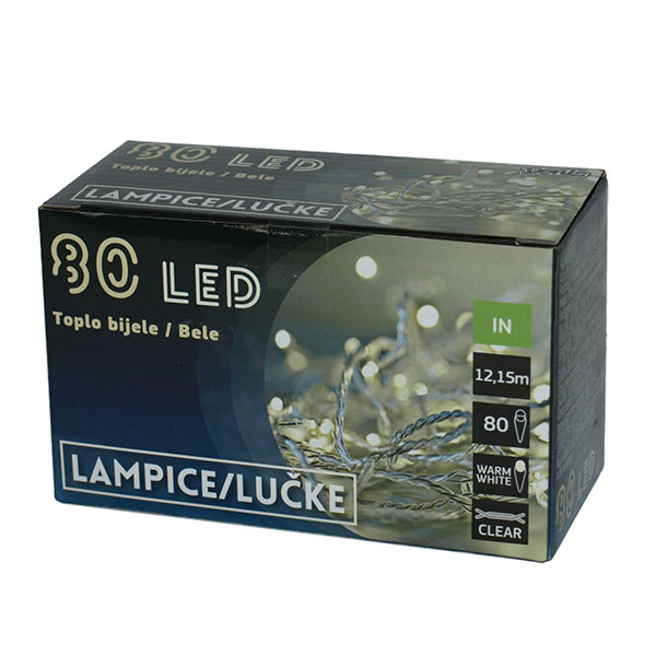 Novogodišnje lampice LED bele 80 komada B-O 52-104000