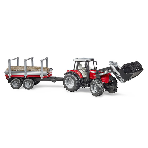Traktor MF sa prikolicom i drvima Bruder 020460
