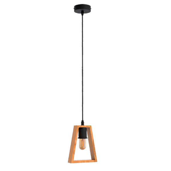 Visilica Ronny Pendant 1xE27 black wood Elmark 955RONNY1