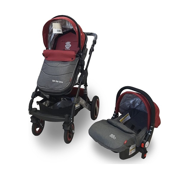 Set kolica za bebe i auto sedište crvena BBO GS-T106CRVS