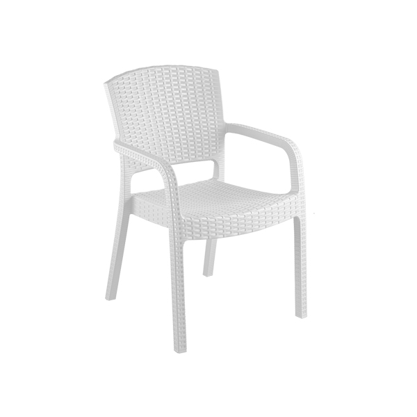 Plastična stolica ratan Verona bela 63179