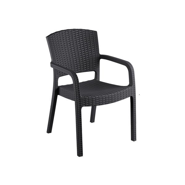 Plastična stolica ratan Verona antracit 63178